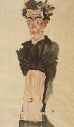 Egon Schiele Self-Portrait with Bare Stomach (mnk12) painting